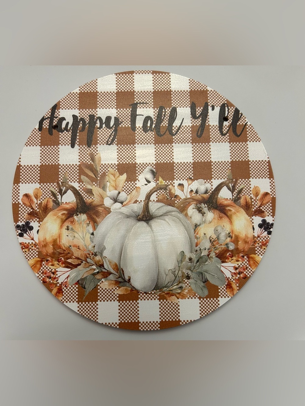 Happy Fall Y'all Pumpkin Sign